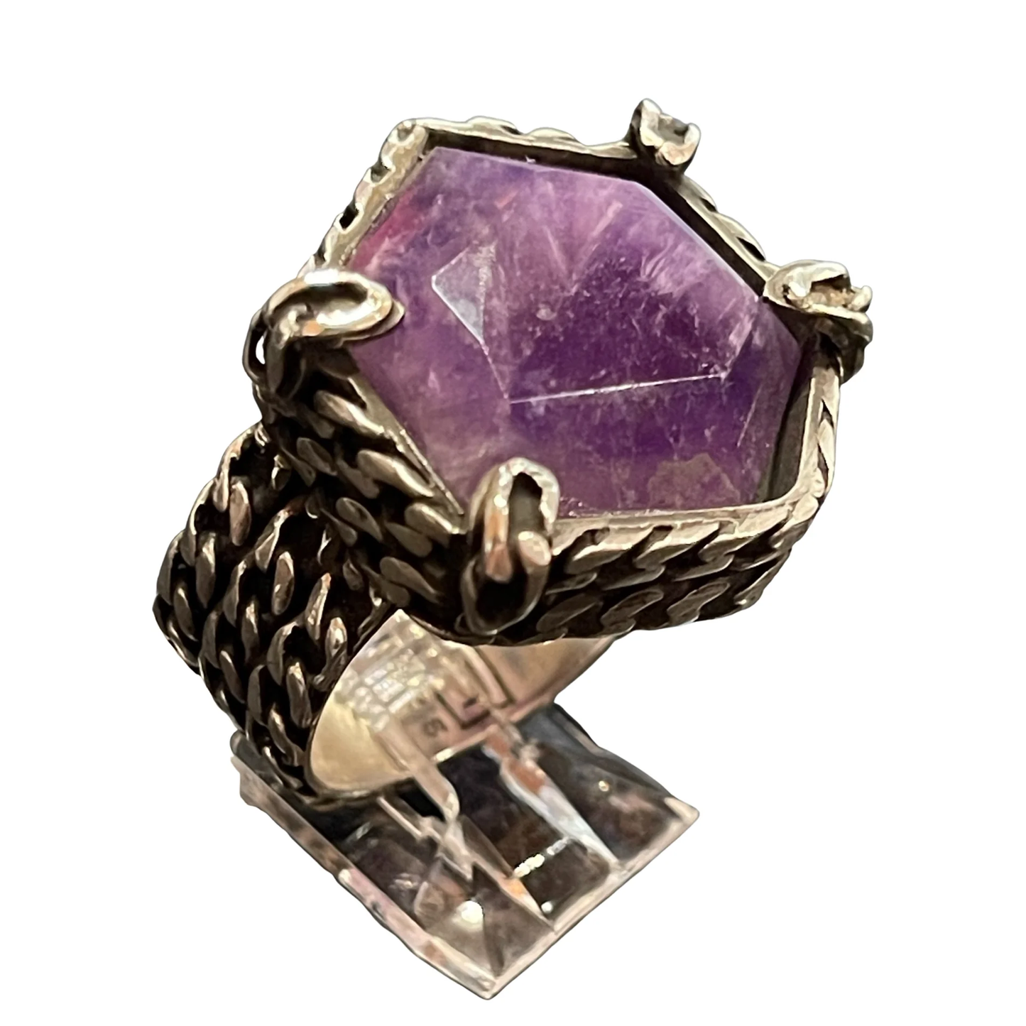 Amethyst Chain Link Ring