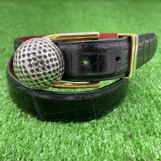 Pat Areias Sterling Silver Golf Ball Belt Buckle M2974
