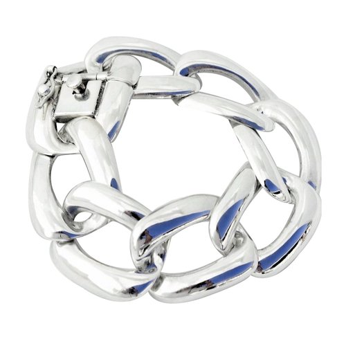 Pat Areias Sterling Silver Rectangular Link Bracelet BR970