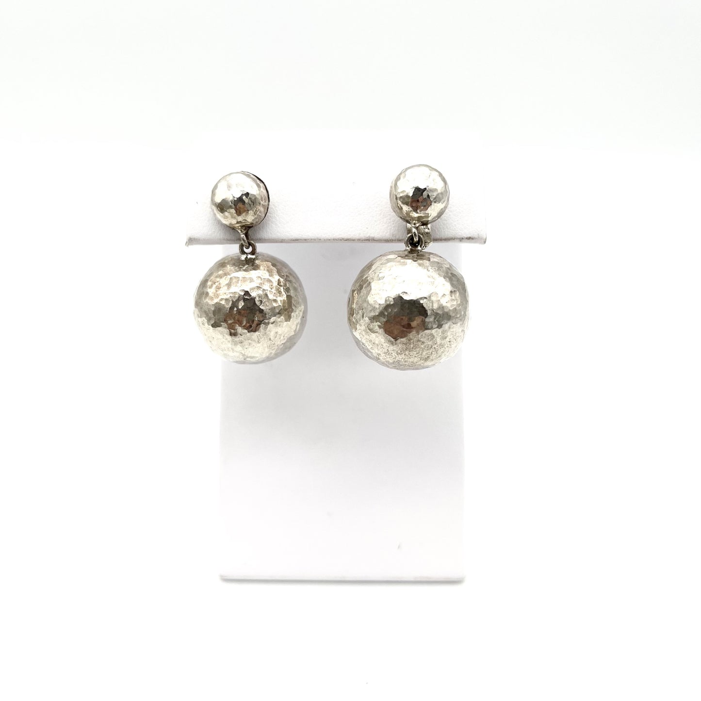 Pat Areias Sterling Silver Hammered Ball Earrings E926
