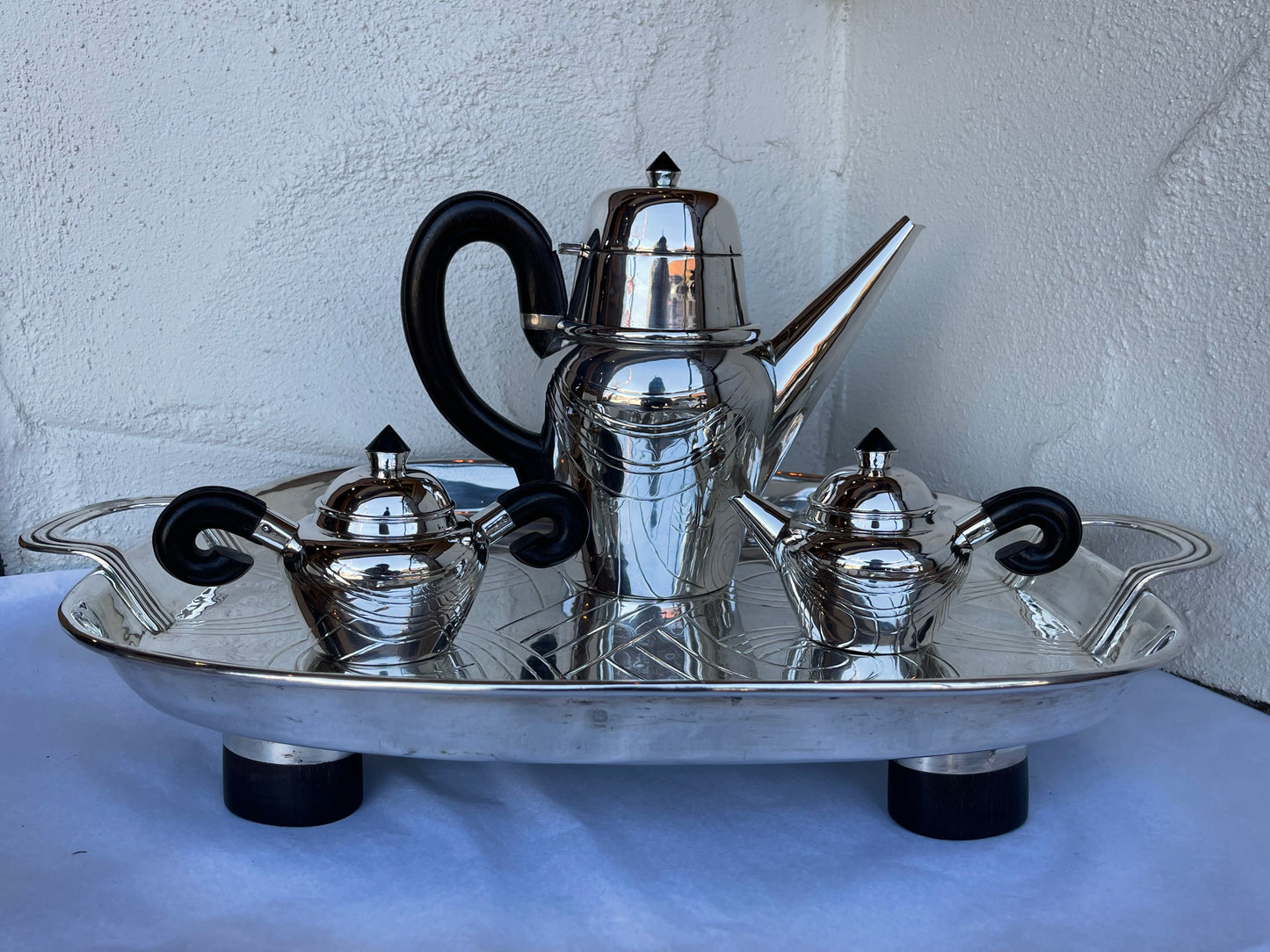 Mexican Sterling Silver Coffee Tea Serving Set by William Spratling