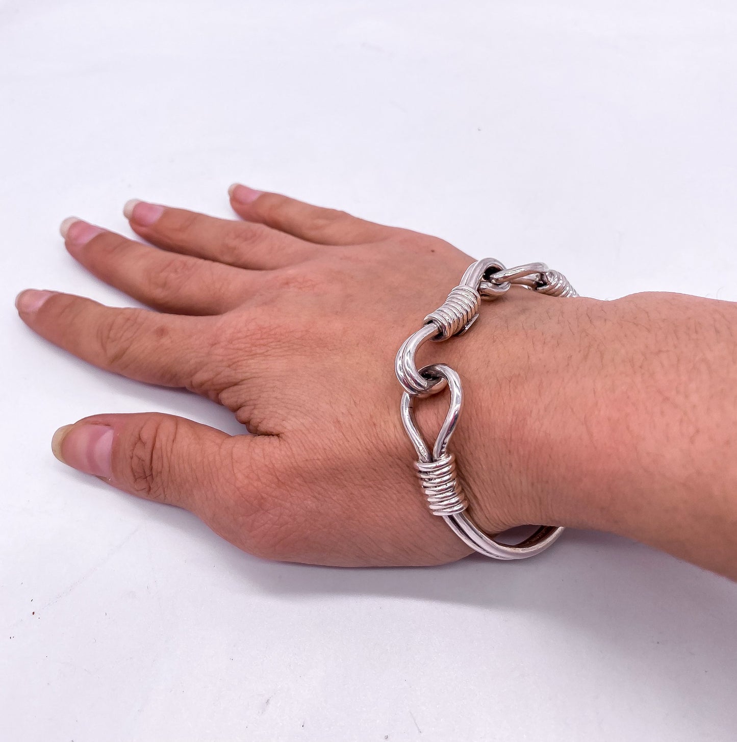 Pat Areias Sterling Silver Twisted Wire Hook Bracelet BR200