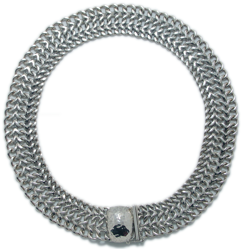 Pat Areias Sterling Silver Woven Chain Necklace N111
