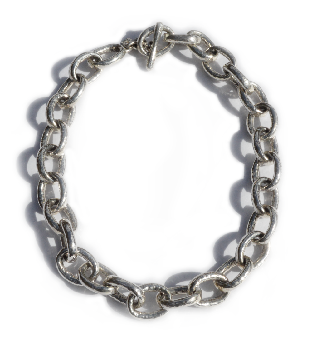 CLASSIC OVAL LINK STERLING NECKLACE  (N58)