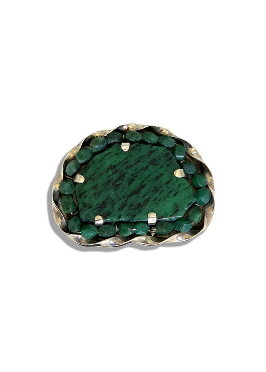 Pat Areias Sterling Silver Green Zoisite Belt Buckle M497