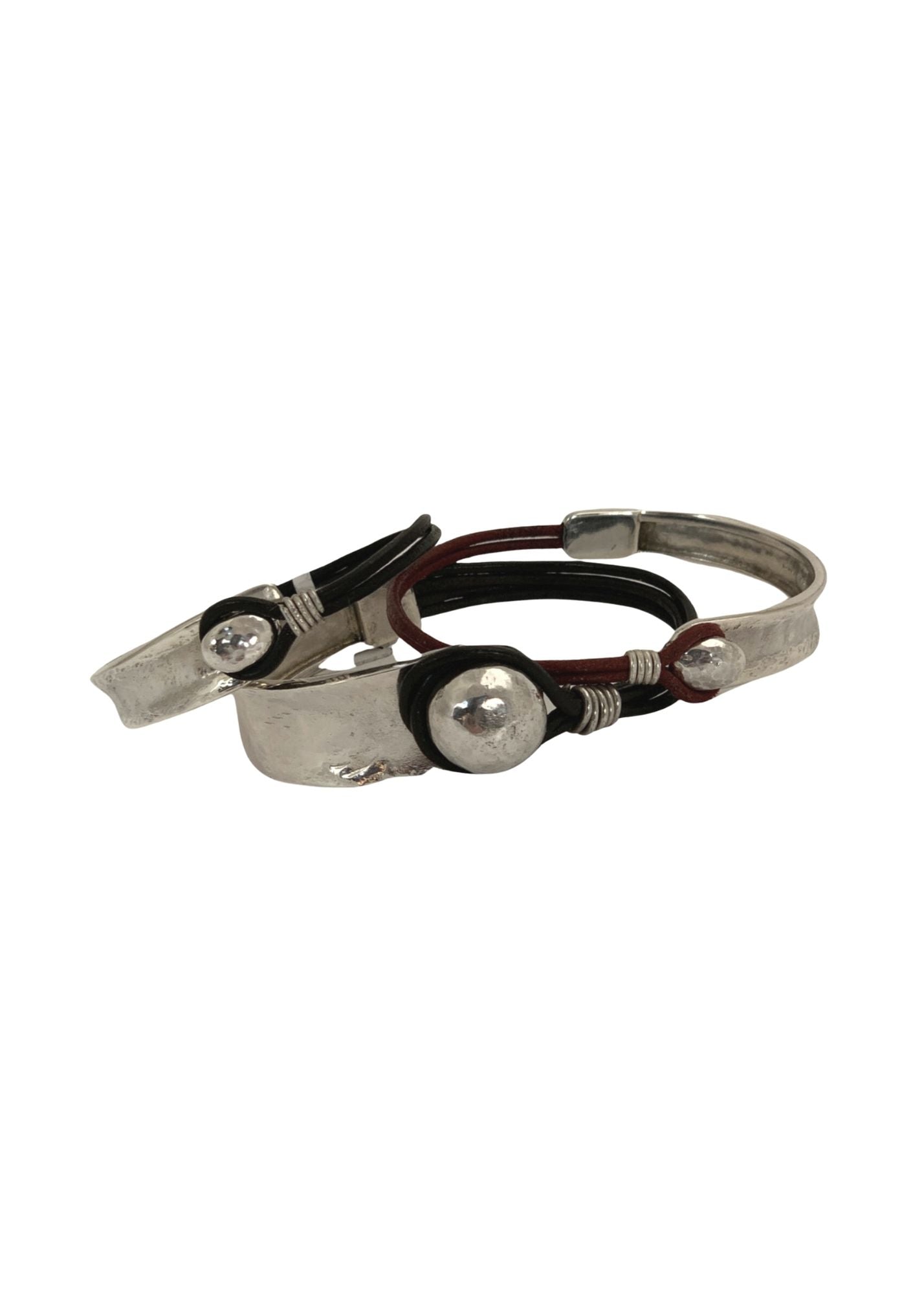 Pat Areias Sterling Silver Leather Bracelet BR1219