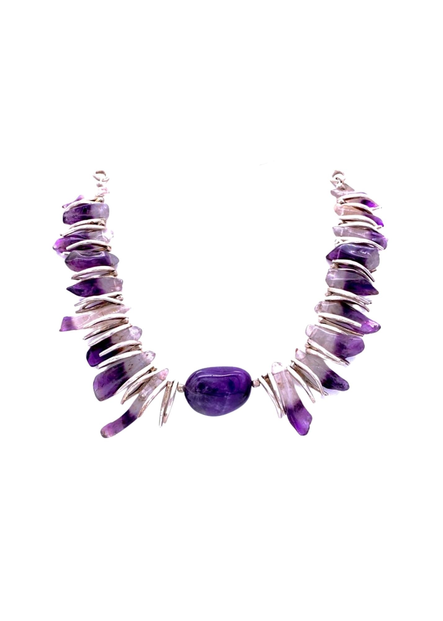 Pat Areias Sterling Silver and Amethyst Necklace N1058