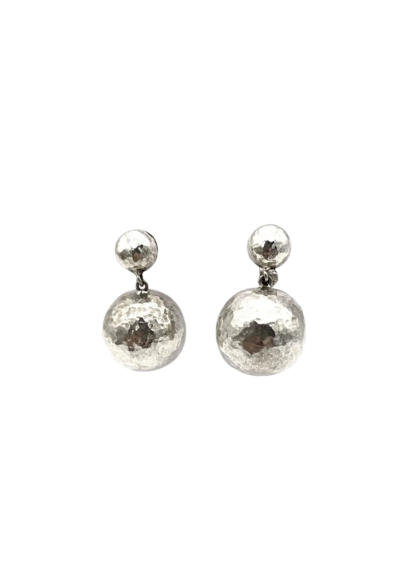 Pat Areias Sterling Silver Hammered Ball Earrings E926
