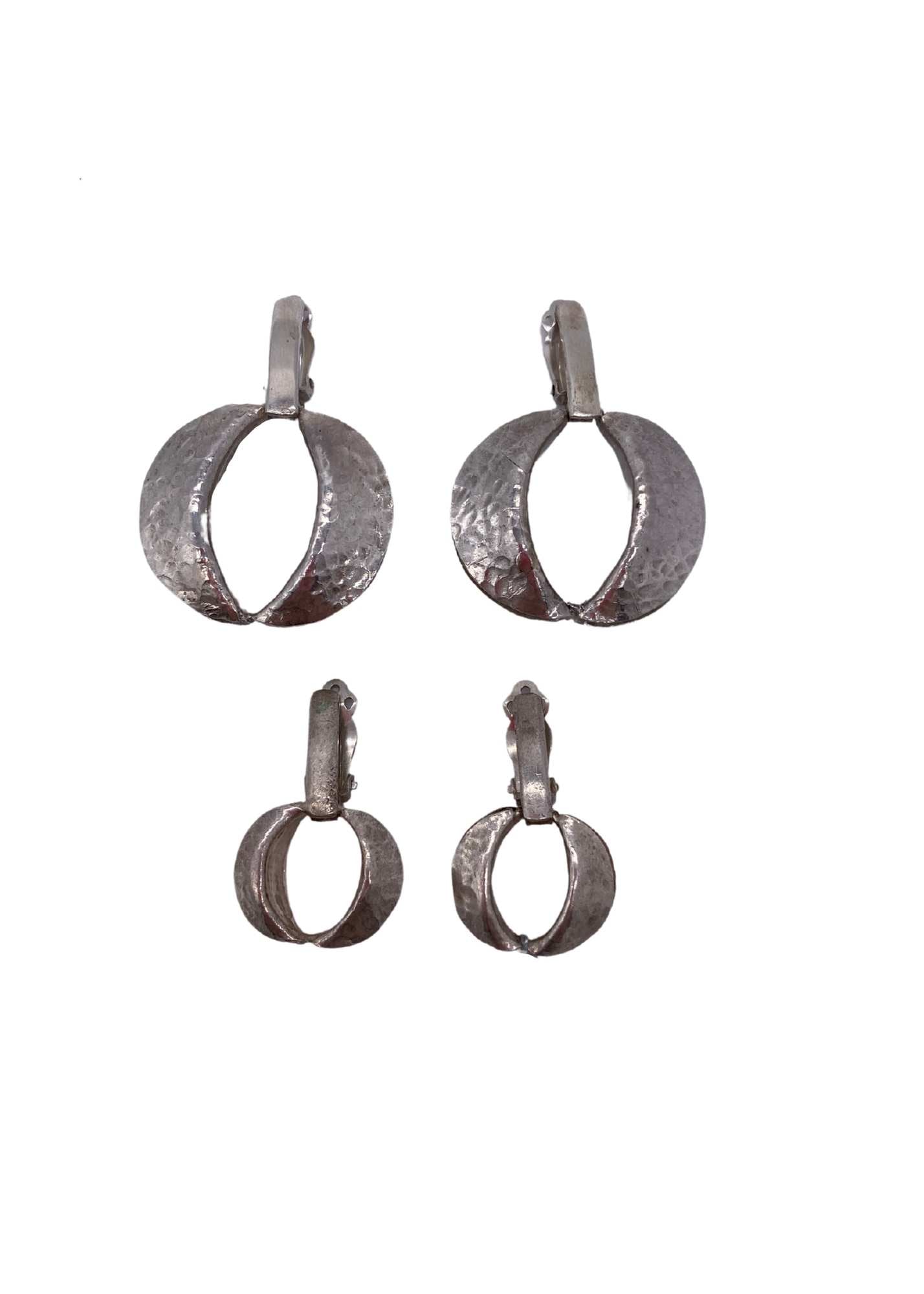 Pat Areias Sterling Silver Oval Moon Earrings E972