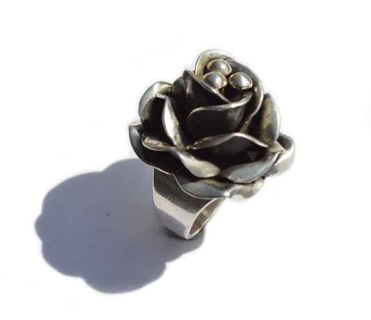 Pat Areias Sterling Silver Rose Ring R100