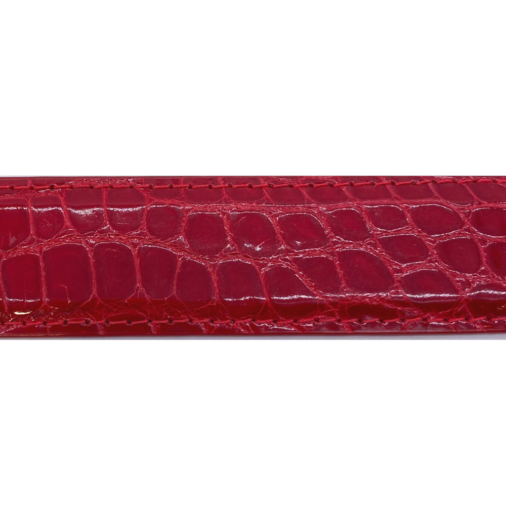 Red Alligator Glossy Belt Strap