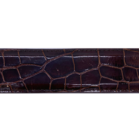 Brown Alligator Glossy Belt Strap