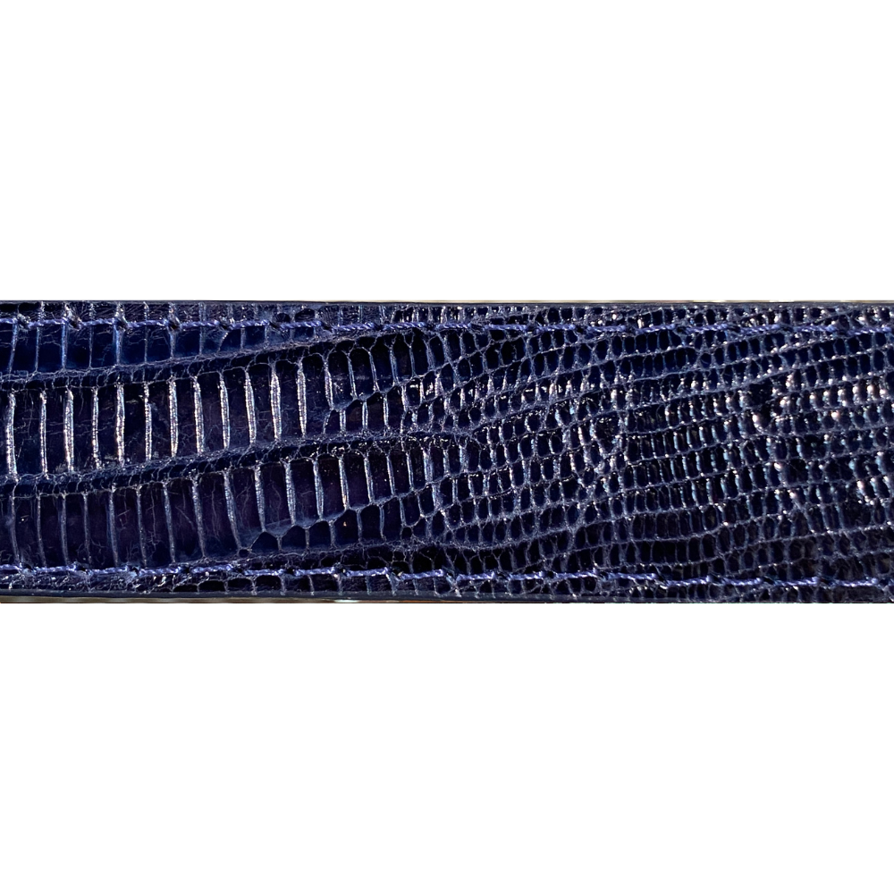 Navy Blue Lizard Belt Strap