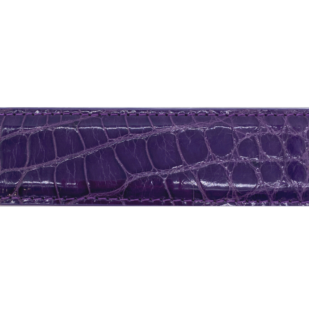 Purple Alligator Glossy Belt Strap