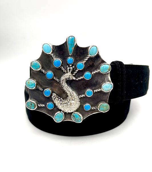 Pat Areias Sterling Silver Peacock Buckle M617